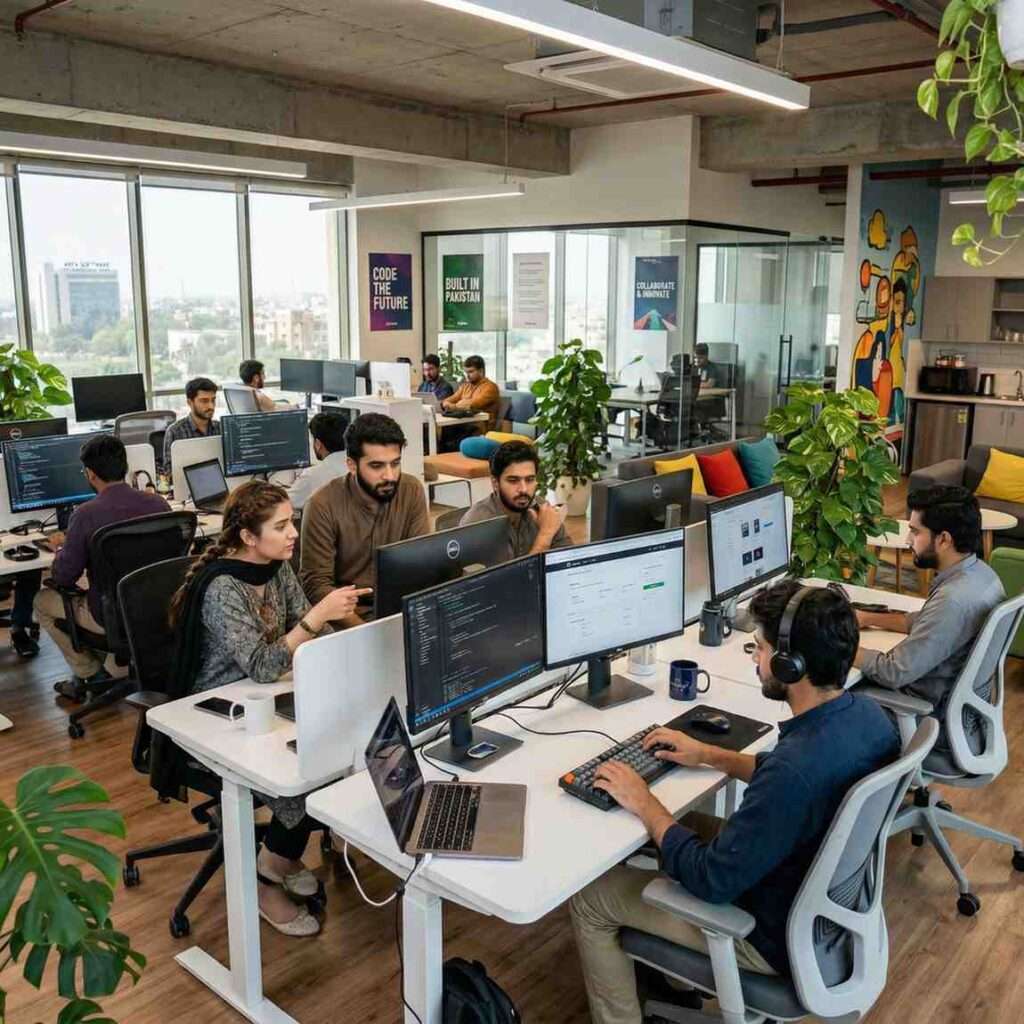 Web development company in Lahore with developers working on client websites