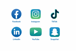 Infographic showing top social media platforms used for marketing in Pakistan including Facebook Instagram TikTok and LinkedIn